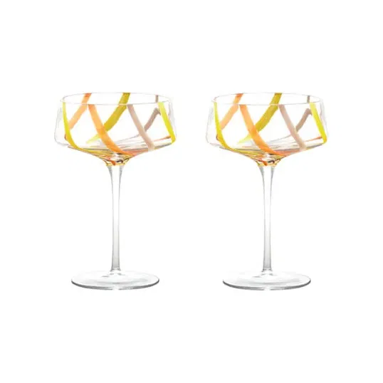Anton Studio Designs Rio Citrus Set Of 2 Champagne Saucers
