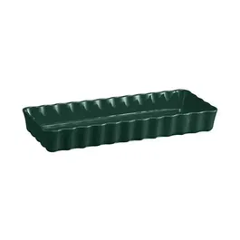 Emile Henry Cedar Green 36cm x 15cm Slim Rectangular Tart Dish