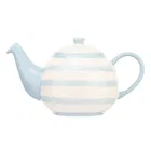 Siip Wide Horizontal Stripe Blue 6 Cup Teapot