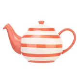Siip Wide Horizontal Stripe Red 6 Cup Teapot
