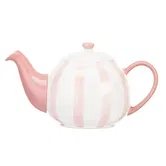 Siip Wide Vertical Stripe Pink 6 Cup Teapot