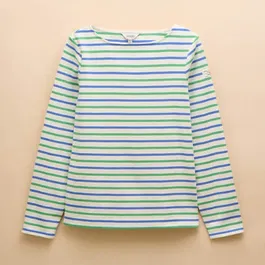 Joules Green Blue Harbour Boat Neck Breton Top