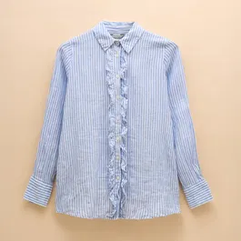 Joules Blue Stripe Selene Linen Shirt