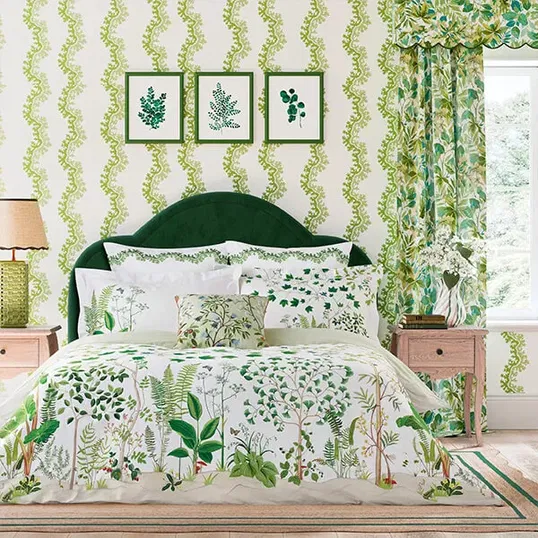 Sanderson Sycamore & Oak Duvet Cover Set Botanical Green