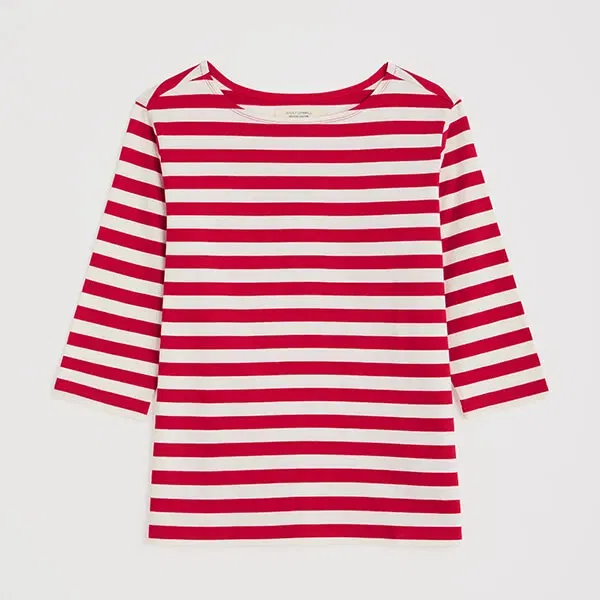 Seasalt 3/4 Sleeve Sailor Top Scallion Scarlet Breton