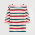 Seasalt 3/4 Sleeve Sailor Top Quad Scallion Pink Sky Breton