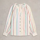 White Stuff Gilly Stripe Jaquard Top Natural Multi