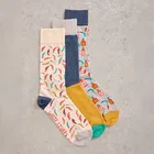White Stuff Mens 3 Pack Feeling Hot Ankle Socks Natural Multi