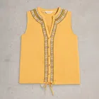 White Stuff Tulip Mic Sleeveless Shirt Mid Yellow
