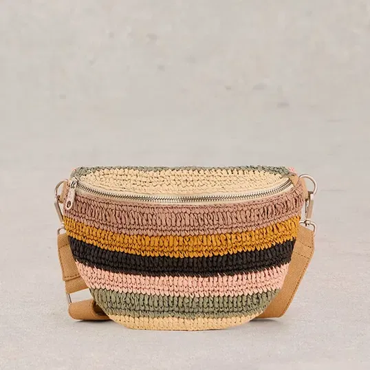 White Stuff Mini Sebby Crochet Bag Natural Multi