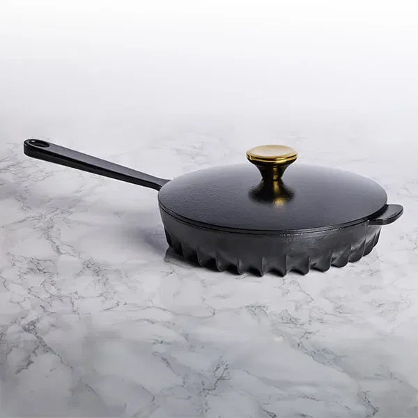 Fireup Cast Iron Black 1.8L Skillet with Lid