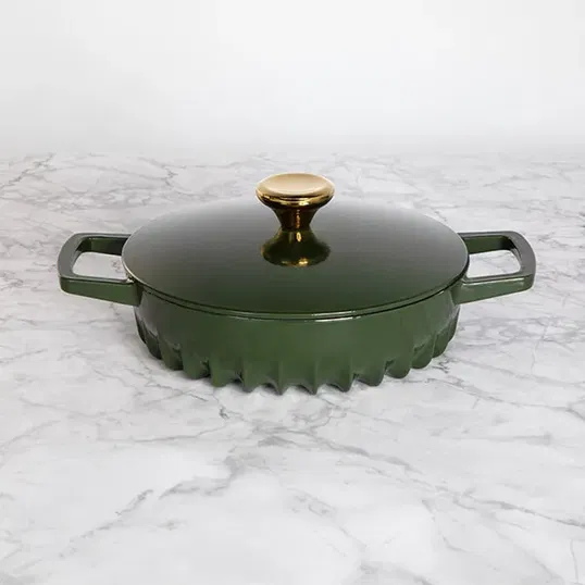 Fireup Cast Iron Olive Green 2L Braiser with Lid