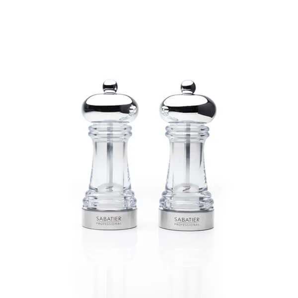 Sabatier Professional Chartres 15cm Chrome Salt & Pepper Mill Set