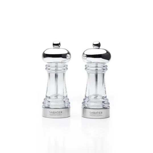 Sabatier Professional Chartres 15cm Chrome Salt & Pepper Mill Set