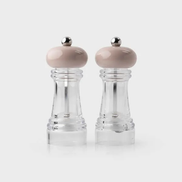 Taylor's Eye Witness Clear Acrylic & Malt Chocolate 15cm Set Of 2 Salt & Pepper Mills