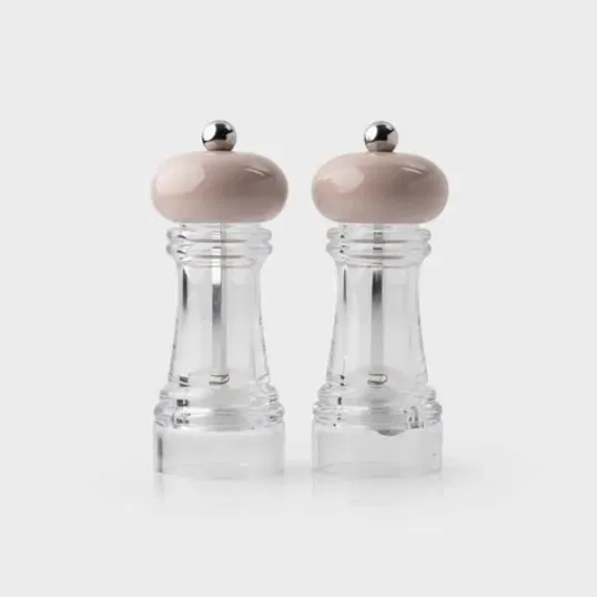 Taylor`s Eye Witness Clear Acrylic & Malt Chocolate 15cm Set Of 2 Salt & Pepper Mills