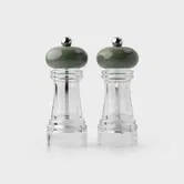 Taylor's Eye Witness Clear Acrylic & Sage 15cm Set Of 2 Salt & Pepper Mills