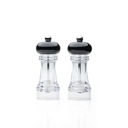 Taylor`s Eye Witness Acrylic & Black 15cm Set Of 2 Piece Salt & Pepper Mills