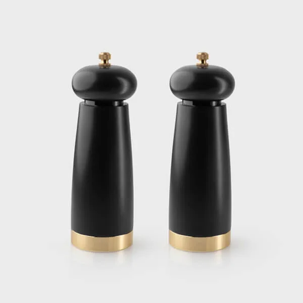 Taylor's Eye Witness Black & Gold 17.5cm Set Of 2 Salt & Pepper Mills