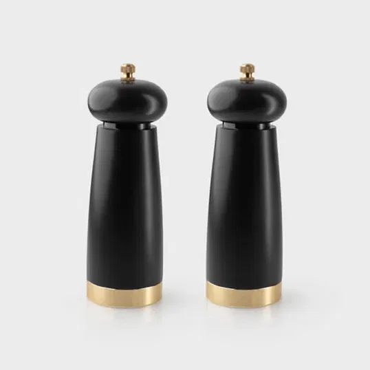 Taylor`s Eye Witness Black & Gold 17.5cm Set Of 2 Salt & Pepper Mills