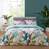 Catherine Lansfield Aruba Tropical Floral Duvet Set Green