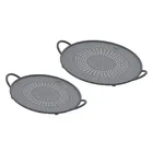 Kuhn Rikon 26 & 30cm Silicone Grey 2 Piece Splatter Guard Set
