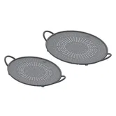Kuhn Rikon 26 & 30cm Silicone Grey 2 Piece Splatter Guard Set