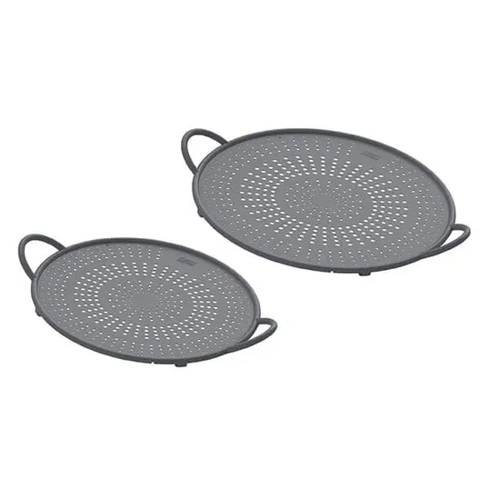 Kuhn Rikon 26 & 30cm Silicone Grey 2 Piece Splatter Guard Set