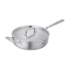 Kuhn Rikon Culinary Fiveply 24cm Uncoated Saute Pan With Lid With Long Helper Handles