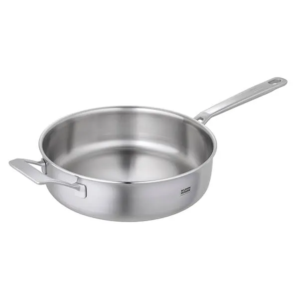 Kuhn Rikon Culinary Fiveply 28cm Uncoated Saute Pan With Lid With Long Helper Handles