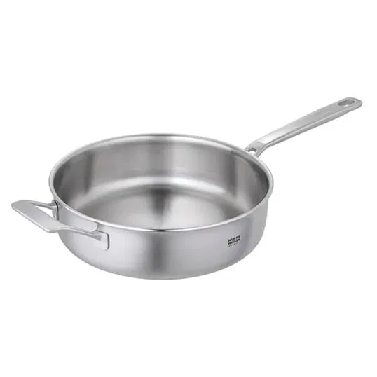 Kuhn Rikon Culinary Fiveply 28cm Uncoated Saute Pan With Lid With Long Helper Handles