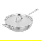 Kuhn Rikon Culinary Fiveply 24cm Uncoated Wok Pan With Lid And Long Helper Handles