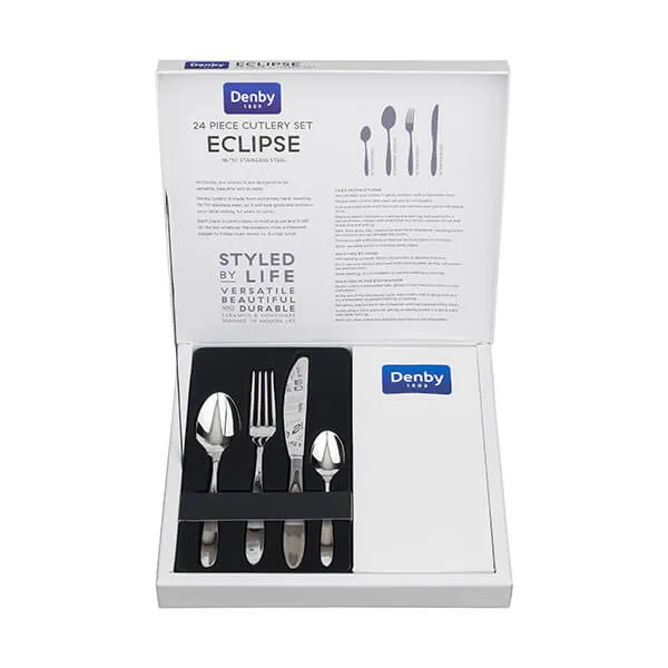 Denby Eclipse 24 Piece Cutlery Set In Gift Box
