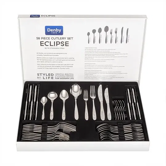 Denby Eclipse 58 Piece Cutlery Set In Gift Box