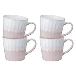 Denby Reactive Pink Set Of 4 Mugs