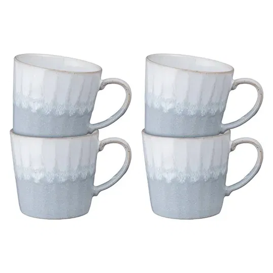 Denby Reactive Light Grey Set Of 4 Mugs
