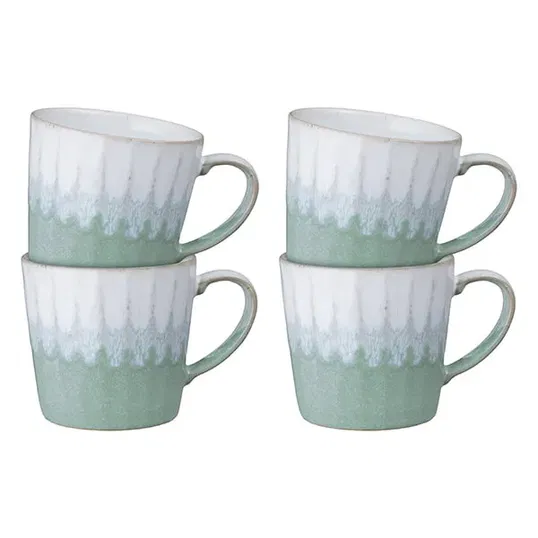Denby Reactive Light Green Set Of 4 Mugs