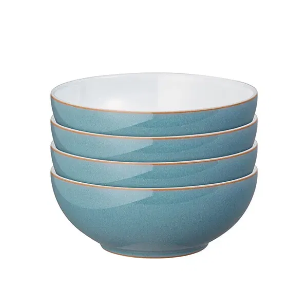 Denby Azure Alt Set Of 4 Coupe Cereal Bowls