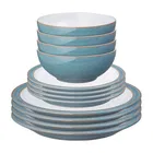 Denby Azure Rimmed 12 Piece Tableware Set