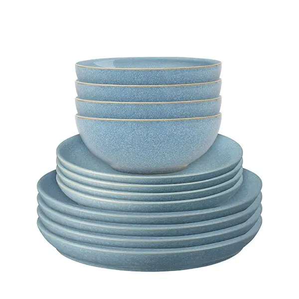 Denby Elements Blue Coupe 12 Piece Tableware Set