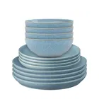Denby Elements Blue Coupe 12 Piece Tableware Set