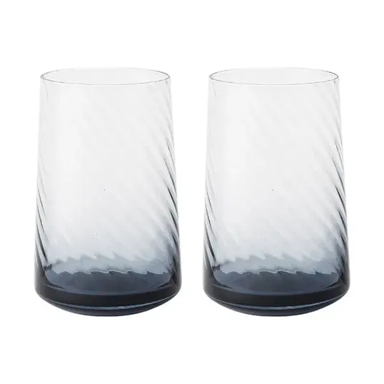 Denby Contemporary Fluted Blue Set Of 2 Large Tumblers