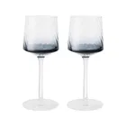 Denby Contemporary Fluted Blue Set Of 2 Wine Glasses