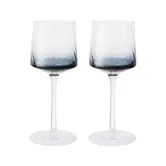 Denby Contemporary Fluted Blue Set Of 2 Wine Glasses