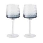 Denby Contemporary Fluted Blue Set Of 2 Gin Glasses