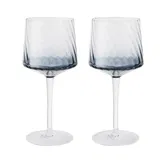 Denby Contemporary Fluted Blue Set Of 2 Gin Glasses