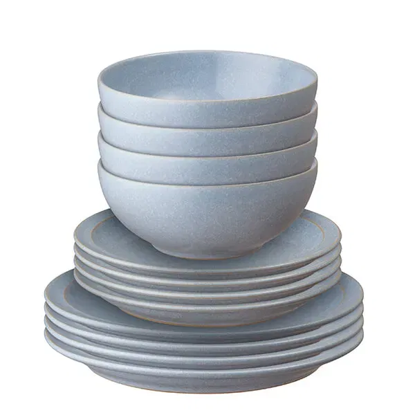 Denby Sky Blue 12 Piece Tableware Set
