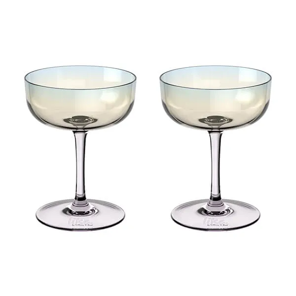 Villeroy & Boch Like Pearl Set Of 2 Coupe Sparkling Wine / Champagne Glasses