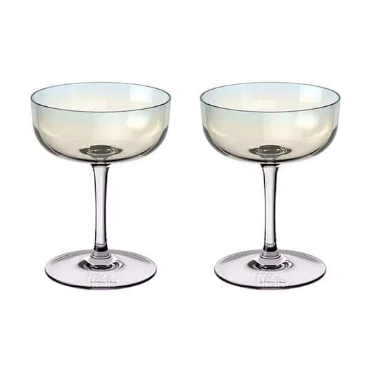 Villeroy & Boch Like Pearl Set Of 2 Coupe Sparkling Wine / Champagne Glasses