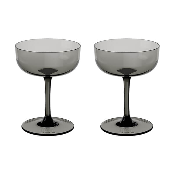 Villeroy & Boch Like Smoke Set Of 2 Coupe Sparkling Wine / Champagne Glasses